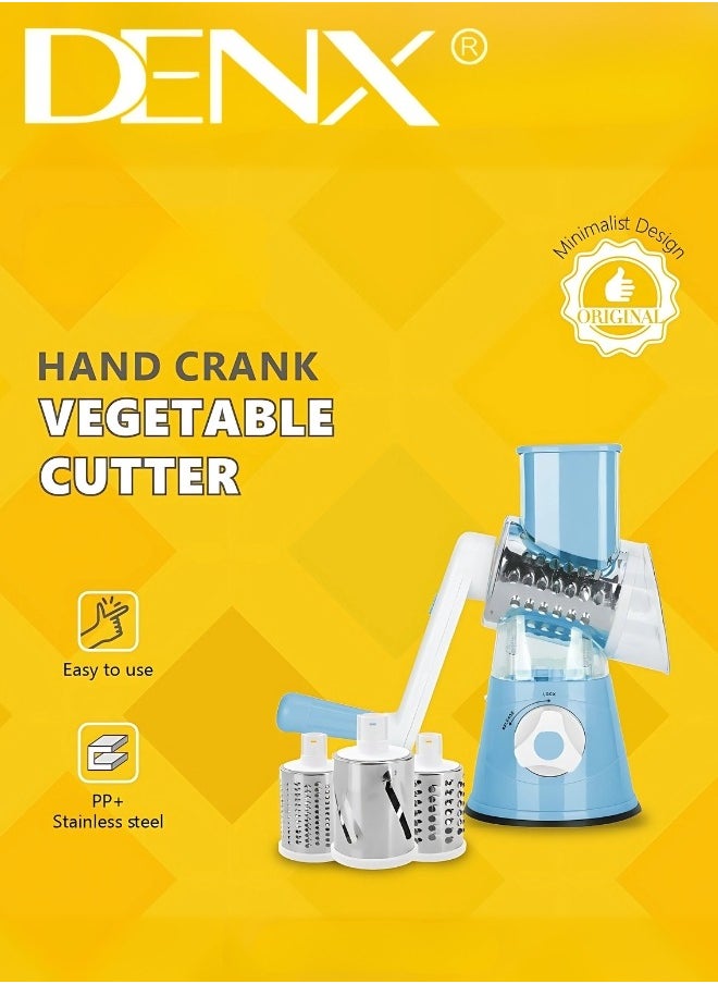 Denx - Multi-Function Rotary Grater Vegetable Cutter, Vegetable Grater and Food Chopper for Kitchen, Dishwasher Safe Suitable for Chopping Vegetables like Cucumber, Zucchini, Carrot, Potato. - Image 1