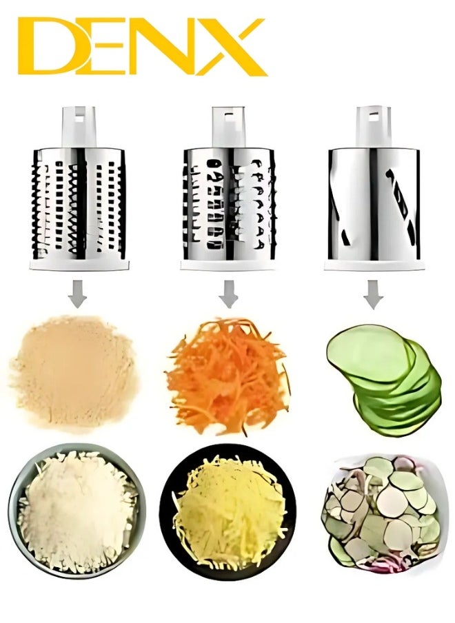 Denx - Multi-Function Rotary Grater Vegetable Cutter, Vegetable Grater and Food Chopper for Kitchen, Dishwasher Safe Suitable for Chopping Vegetables like Cucumber, Zucchini, Carrot, Potato. - Image 1