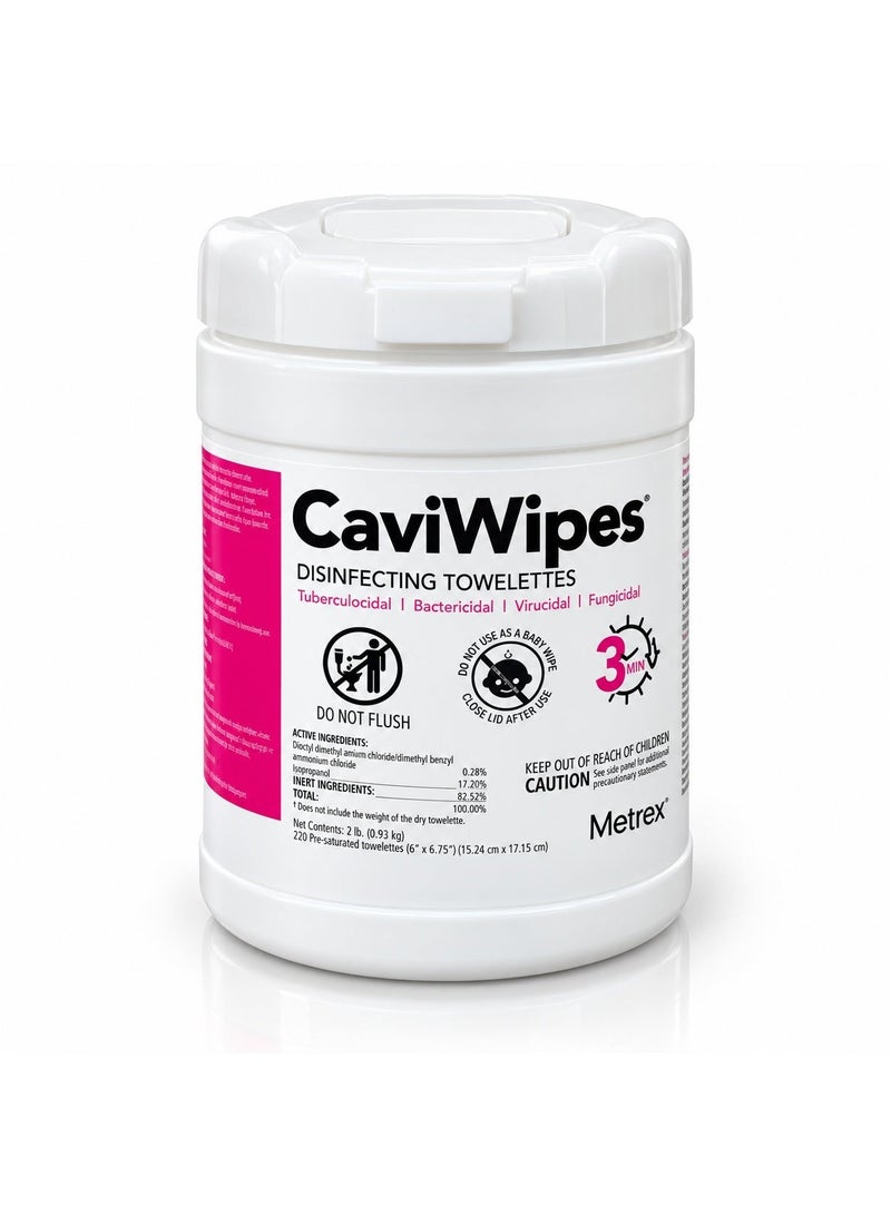 Metrex CaviWipes1 Disinfectant Wipes For Clinics  (6" x 6.75") - 160 Wipes  per Canister - Image 1