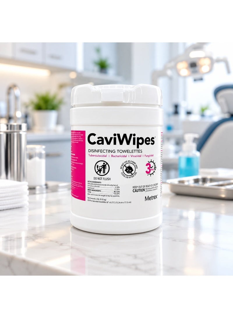 Metrex CaviWipes1 Disinfectant Wipes For Clinics  (6" x 6.75") - 160 Wipes  per Canister - Image 4