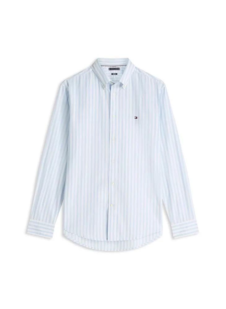 TOMMY HILFIGER  TH Flex Regular Fit Stripe Poplin Shirt for Men | Best Price UAE