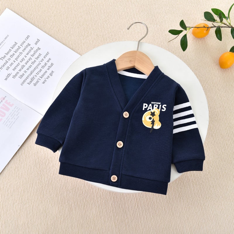 Cute Baby Bear Jacket 2023 Spring Autumn Fashion H121 [dark blue bear cardigan]] 