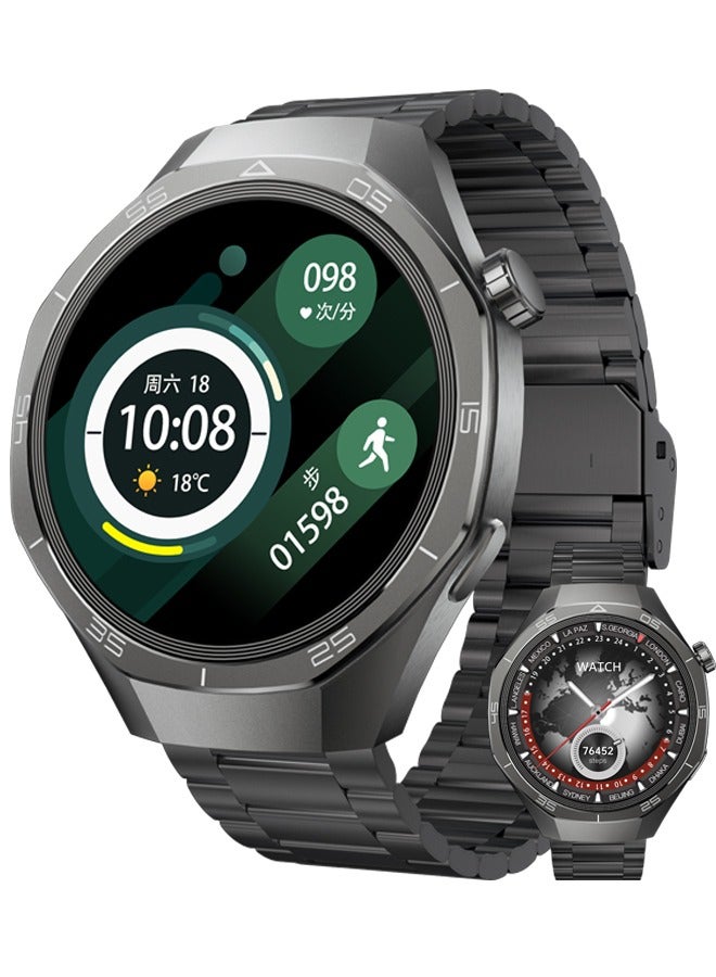 RollsTimi  Smart Watch 1.53" HD Screen Smart Watches for Men(Answer/Make Calls), Multiple Sport Modes Fitness Watch with Sleep/Heart Rate Monitor,Waterproof Smartwatch,Steel Strap Black  - Image 1