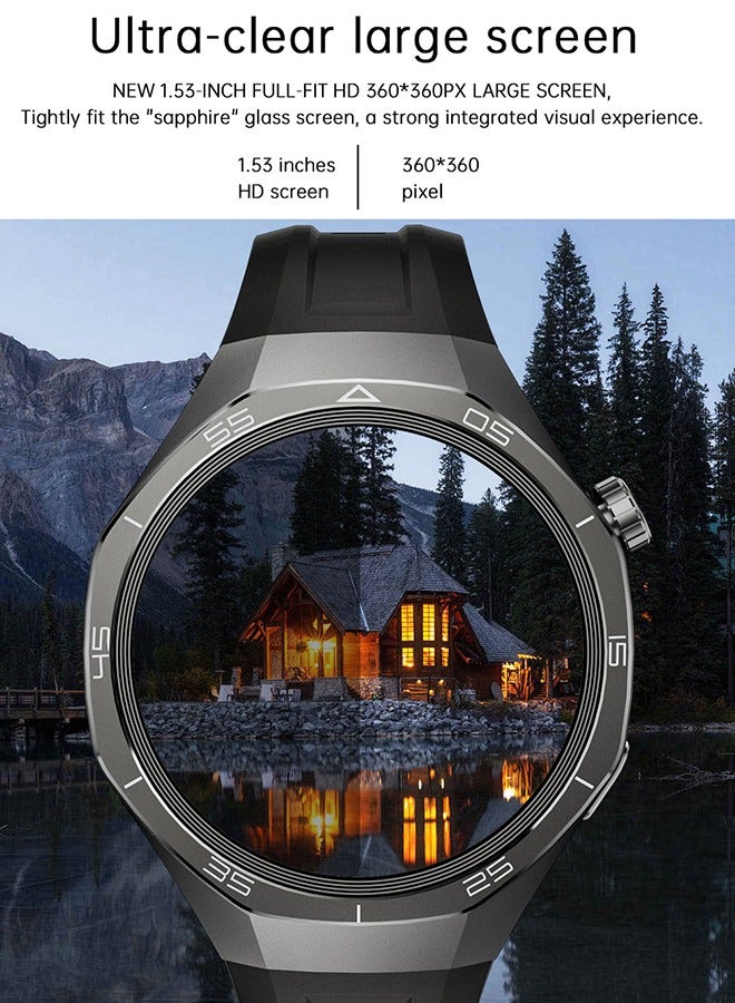RollsTimi  Smart Watch 1.53" HD Screen Smart Watches for Men(Answer/Make Calls), Multiple Sport Modes Fitness Watch with Sleep/Heart Rate Monitor,Waterproof Smartwatch,Steel Strap Black  - Image 2