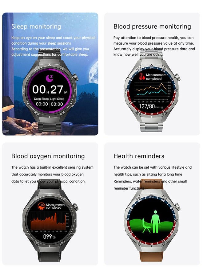 RollsTimi  Smart Watch 1.53" HD Screen Smart Watches for Men(Answer/Make Calls), Multiple Sport Modes Fitness Watch with Sleep/Heart Rate Monitor,Waterproof Smartwatch,Steel Strap Black  - Image 4