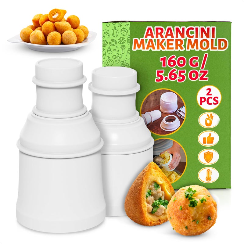 ALPENKOK Arancini Maker Mold Rice Ball Mold 160g - 2Pcs Meatball Maker Mold Riceball Molder Rice Ball Maker Shake Cone Press Onigiri Mold Rice Baller - Rice Ball Maker Mold Potato Ball Maker Mold Onigiri Maker - Image 1