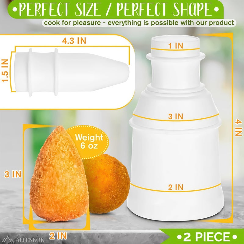 ALPENKOK Arancini Maker Mold Rice Ball Mold 160g - 2Pcs Meatball Maker Mold Riceball Molder Rice Ball Maker Shake Cone Press Onigiri Mold Rice Baller - Rice Ball Maker Mold Potato Ball Maker Mold Onigiri Maker - Image 2