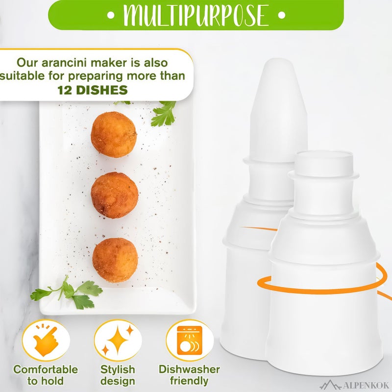 ALPENKOK Arancini Maker Mold Rice Ball Mold 160g - 2Pcs Meatball Maker Mold Riceball Molder Rice Ball Maker Shake Cone Press Onigiri Mold Rice Baller - Rice Ball Maker Mold Potato Ball Maker Mold Onigiri Maker - Image 4