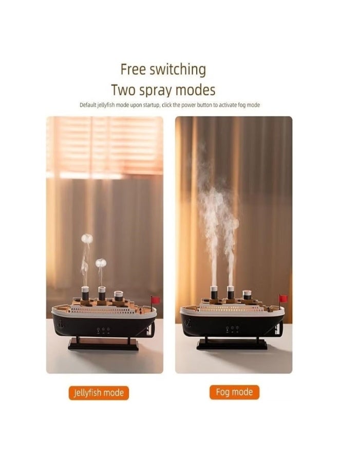 دريمزون مرطب هواء وموزع زيوت عطرية على شكل سفينة تايتانيك | تصميم كلاسيكي لسفينة ركاب مع أضواء LED ورذاذ - Image 2