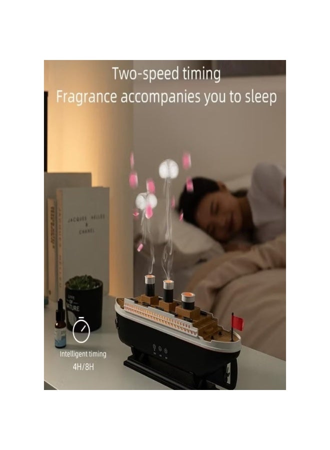 دريمزون مرطب هواء وموزع زيوت عطرية على شكل سفينة تايتانيك | تصميم كلاسيكي لسفينة ركاب مع أضواء LED ورذاذ - Image 4