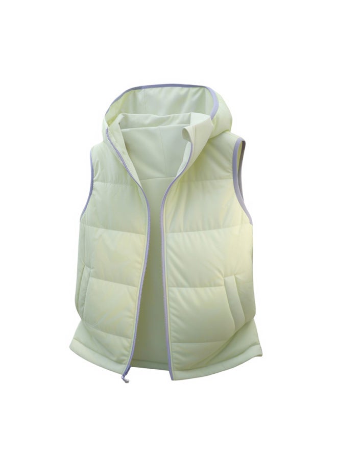 Outdoor Football Training Suit Men's Warm Sleeveless Hooded Waterproof Down Sports Vest Running Winter Customization