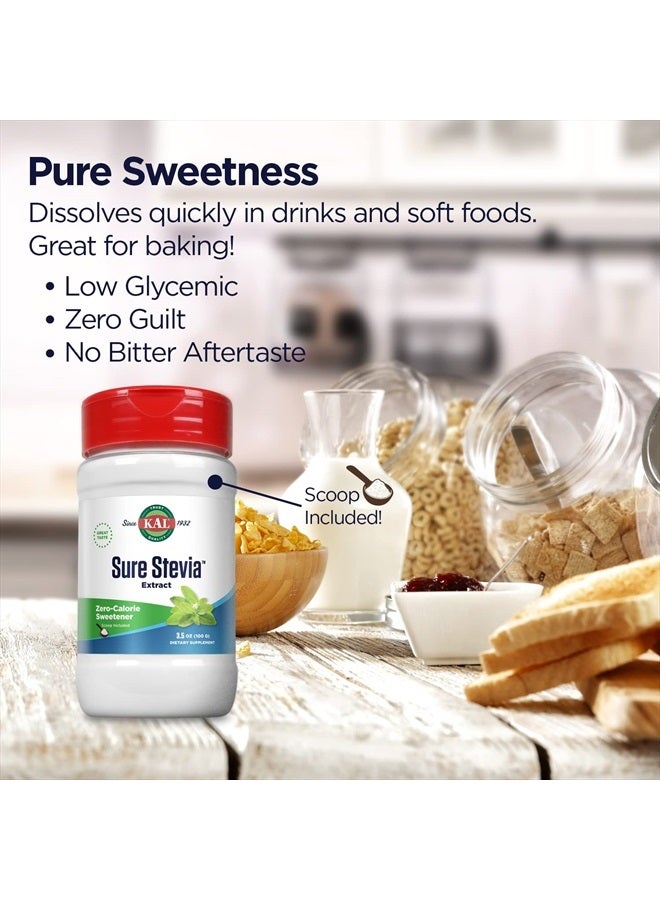 KAL Sure Stevia Extract Powder, Low Carb, Plant Based Stevia Sweetener, Great Taste, Zero Calories, Zero Sugar, Low Glycemic & Perfect for a Keto Diet, 60-Day Guarantee, Approx. 1820 Servings, 3.5oz  - Image 3