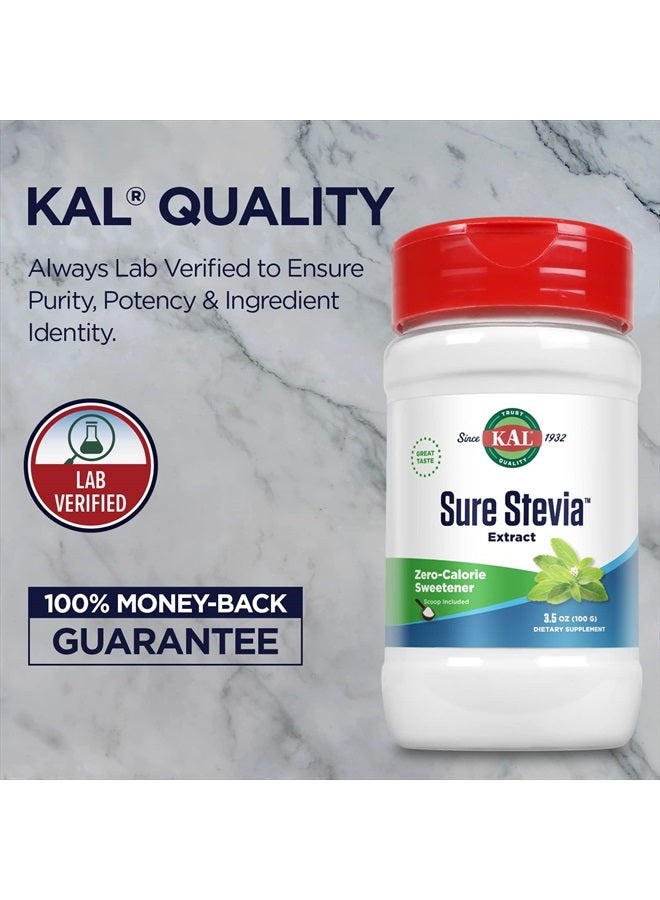 KAL Sure Stevia Extract Powder, Low Carb, Plant Based Stevia Sweetener, Great Taste, Zero Calories, Zero Sugar, Low Glycemic & Perfect for a Keto Diet, 60-Day Guarantee, Approx. 1820 Servings, 3.5oz  - Image 5