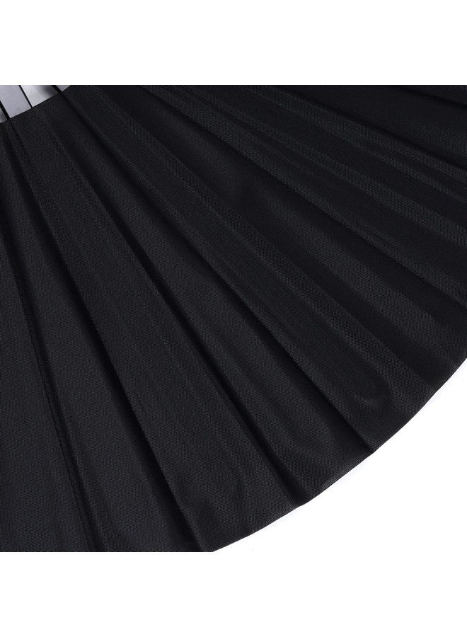 ووب عبوتان من مراوح اليد الكبيرة القابلة للطي، مراوح يدوية قابلة للطي، مروحة تاي تشي الصينية القابلة للطي، قماش النايلون، مروحة الكونغ فو الصينية مع حامل بأكمام للرجال والنساء، ديكورات الرقص والمهرجانات (أسود) - Image 4