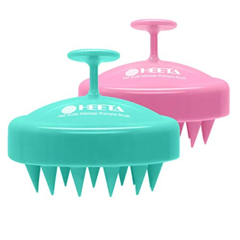 HEETA Scalp Massager Hair Growth 2-Pack, Soft Silicone Scalp Scrubber Shampoo Brush for Exfoliation Dandruff Removal Head Massage Stress Relax, Wet and Dry Use for Women Men Thick Thin Curly Hair Care - Image 1