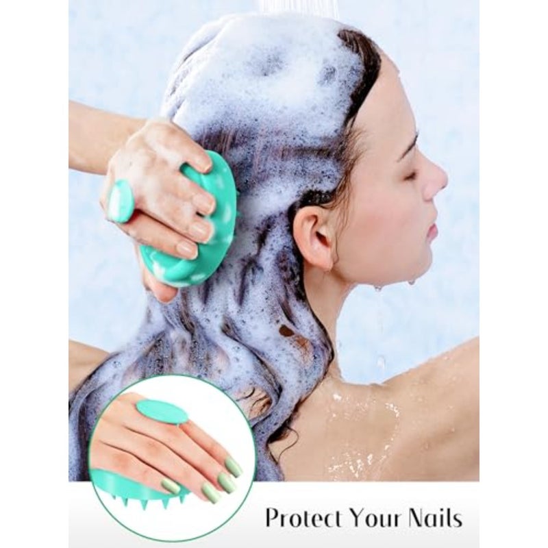 HEETA Scalp Massager Hair Growth 2-Pack, Soft Silicone Scalp Scrubber Shampoo Brush for Exfoliation Dandruff Removal Head Massage Stress Relax, Wet and Dry Use for Women Men Thick Thin Curly Hair Care - Image 4