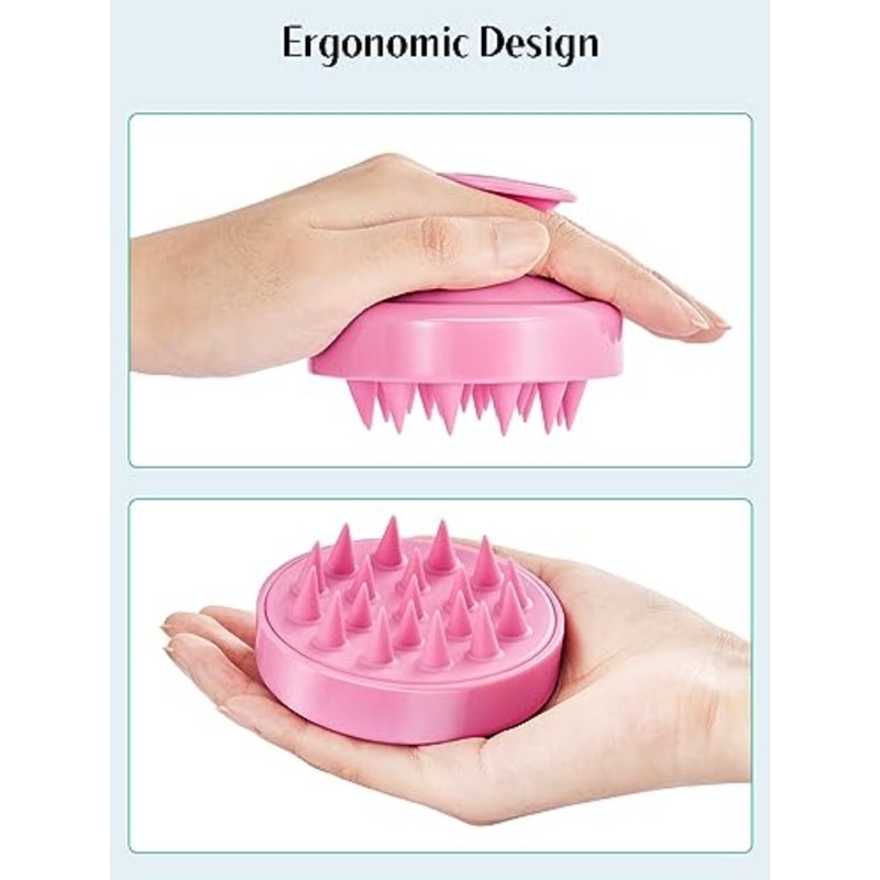 HEETA Scalp Massager Hair Growth 2-Pack, Soft Silicone Scalp Scrubber Shampoo Brush for Exfoliation Dandruff Removal Head Massage Stress Relax, Wet and Dry Use for Women Men Thick Thin Curly Hair Care - Image 2