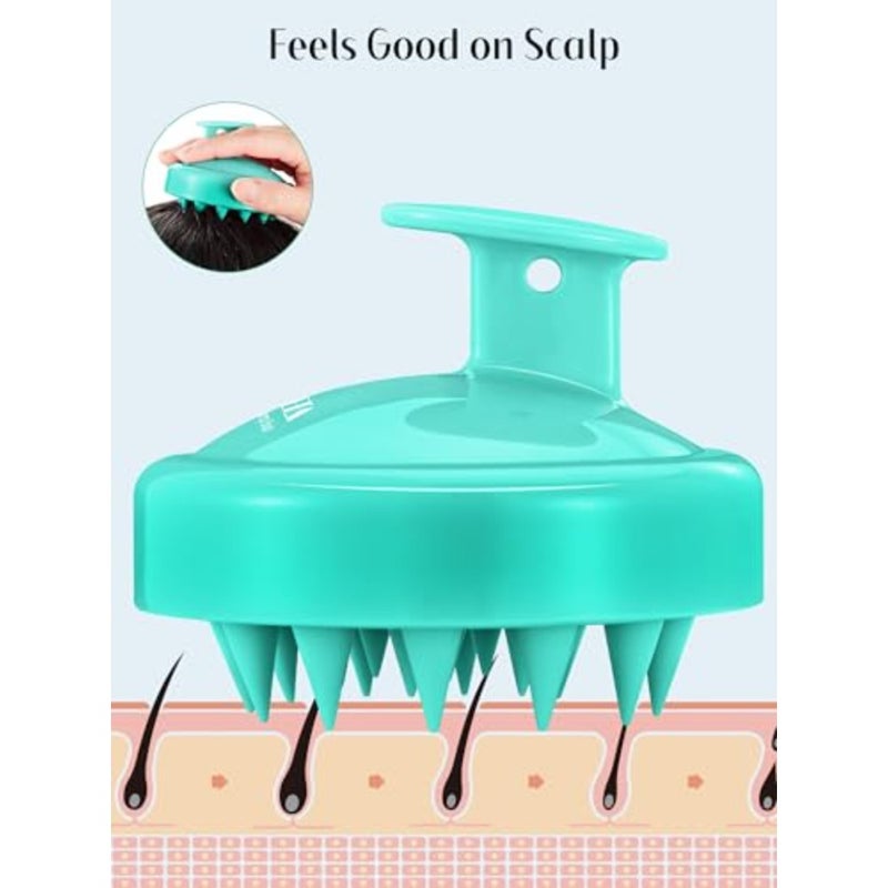 HEETA Scalp Massager Hair Growth 2-Pack, Soft Silicone Scalp Scrubber Shampoo Brush for Exfoliation Dandruff Removal Head Massage Stress Relax, Wet and Dry Use for Women Men Thick Thin Curly Hair Care - Image 3