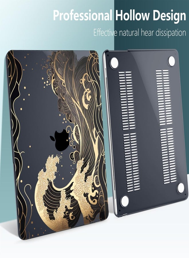 DONGKE for M2 MacBook Air 15 inch Case 2023 Release A2941 with Retina Display & Touch ID, Plastic Hard Case & Keyboard Skin & Screen Protector for MacBook Air 15.3 Inch - Sea Waves - Image 4