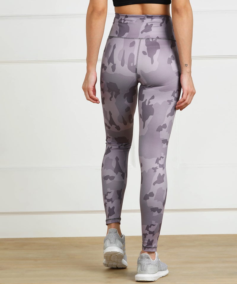 Rock Paper Scissors Women's Premium Gym Wear/Active Wear Tights Strechable Leggings Yoga Pants Gym Tight Liilac Camouflage 5XL, Stretch, High Rise - Image 2