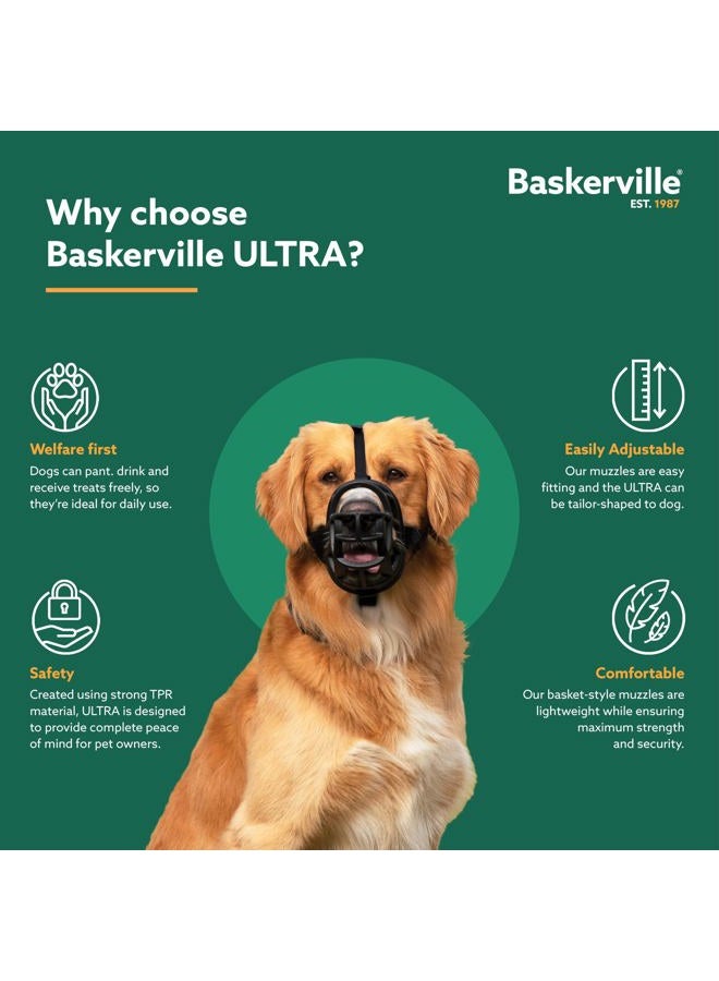 Baskerville كمامة باسكرفيل الفائقة - تصميم إنساني مسجل، قابلة للتنفس، يمكن للكلب أن يتنفس ويشرب، قابلة للتعديل، مبطنة، كمامة تدريب للكلاب الكبيرة، تمنع العض، البحث عن الطعام في البرية (الحجم 5، أسود) - Image 2