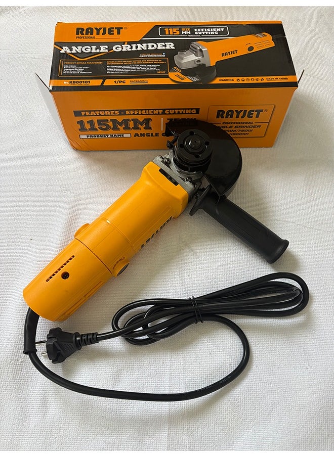 RAYJET - Professional Angle Grinder – 750W Powerful Motor, 115mm Disc, 11,000 RPM, Durable and Comfortable to Use - Image 1