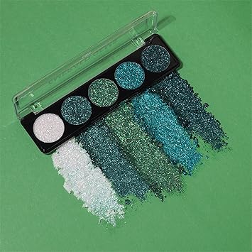 Profusion Cosmetics Emerald Gems 5 Shade Glitter Eyeshadow Palette for Attractive Eye Look Raise Your Makeup Game to the Next Level with Premium Beauty Tool - Image 4