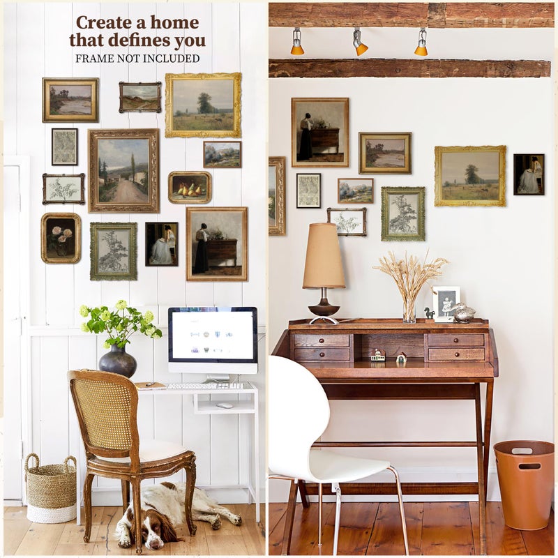 97 Decor 97 ديكور المطبوعات الفنية الجدار - ديكور عتيقة فرنسية عتيقة جدار ديكور مزاجية معرض الجدار الفن المناظر الطبيعية القديمة لوحات مزرعة العتيقة لغرفة نوم المنزل (8x10 دون إطار) - Image 4