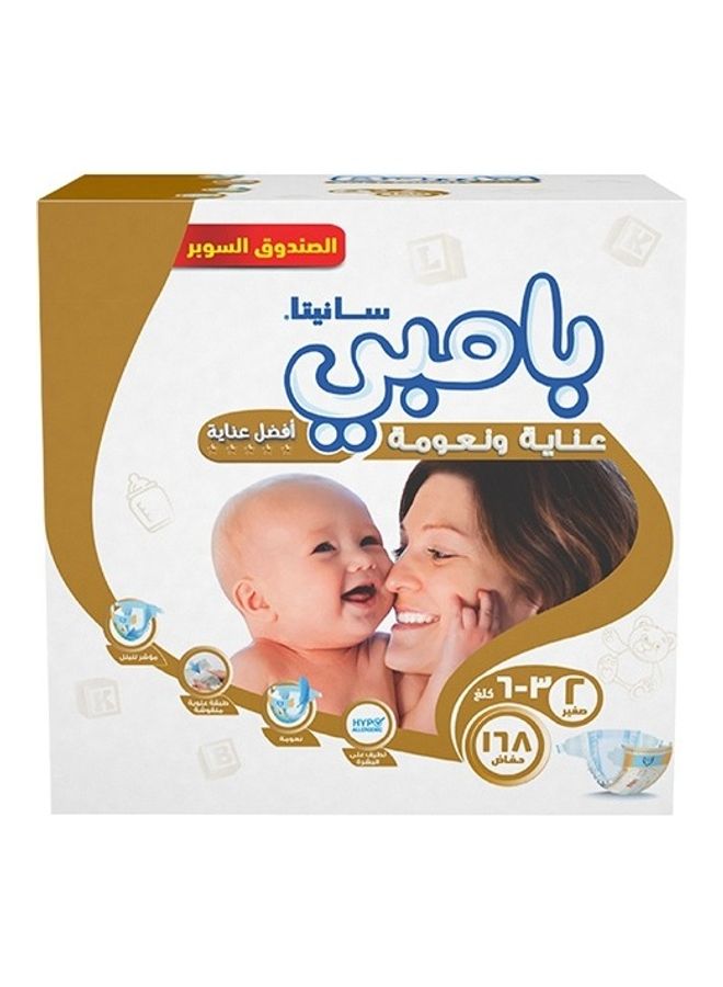 Sanita Bambi Baby Diapers Super Pack Size 2, Small, 3-6 Kg, 168 Count - Image 4