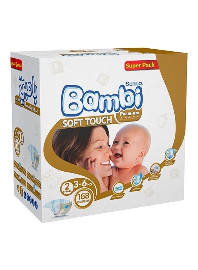 Sanita Bambi Baby Diapers Super Pack Size 2, Small, 3-6 Kg, 168 Count - Image 3