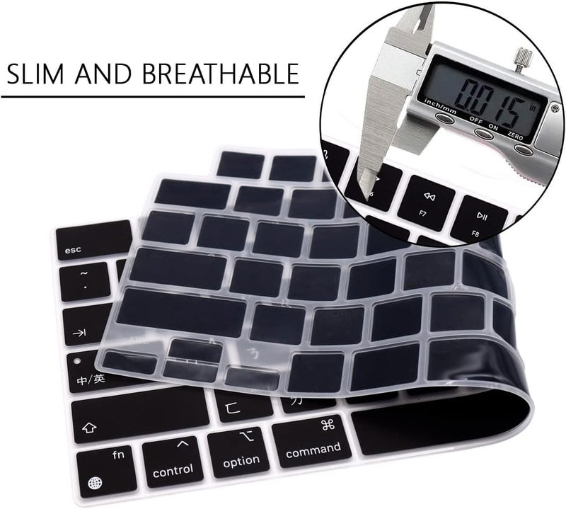 WYGCH Taiwanese Keyboard Cover Skin for MacBook 2024-2022 Air 13.6" 15" M3 M2 A3113/A3114/A2681/A2941 and 2023-2021 Pro 14" 16.2" M3 M2 M1 Pro/Max A2918/A2992/A2779/A2780/A2991 US Version - Image 3