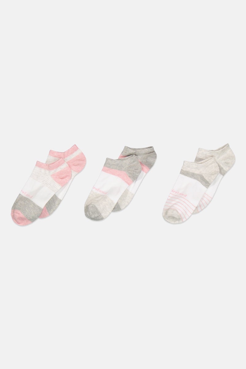 Kathy Ireland Women 3 Pairs Stripe print Ankle Socks, Multicolor - Image 2