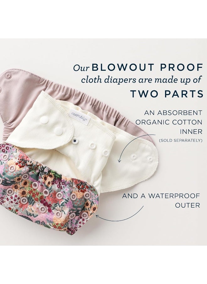 Esembly Cloth Diaper Outer, Swim and Waterproof Cloth Diaper Cover, Leak-Proof and Breathable Layer, Reusable with Snap Closure - Size 1 (7-17lbs), Aloe