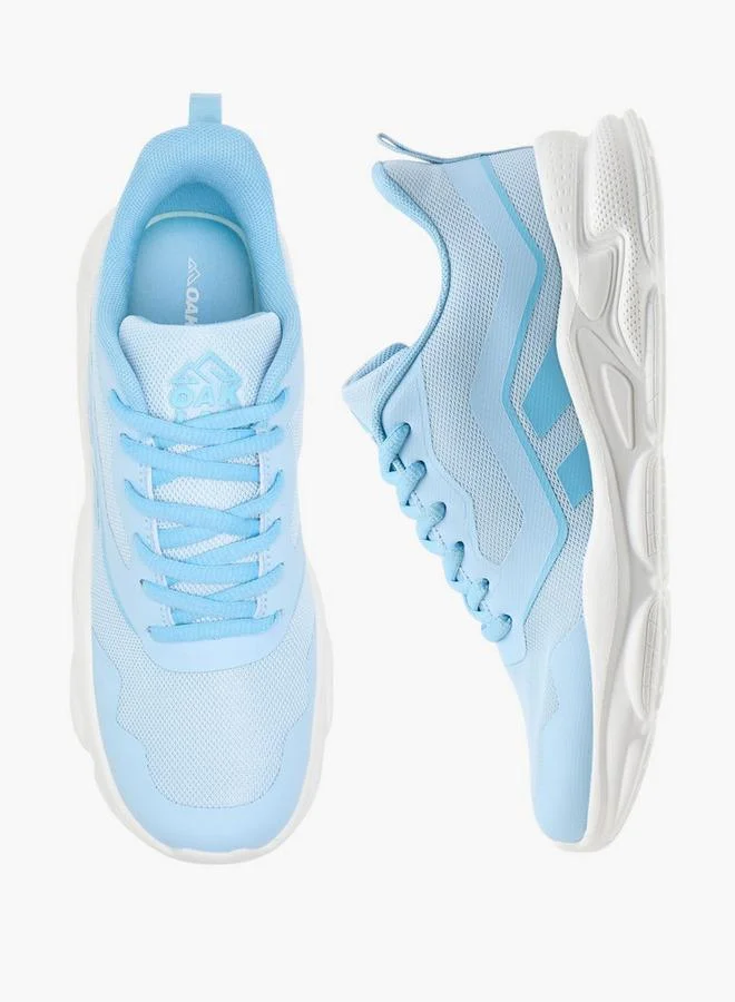 Oaklan by Shoexpress BLUE Women Textured Lace-Up Sports Shoes with Pull Tabs for Women | Best Price UAE