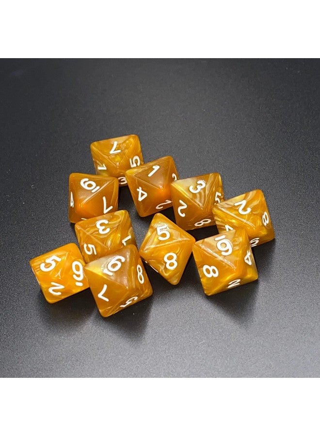 Marsrut 10 Pieces D8 Polyhedral Dice Set - 8 Sided Dice with Numbers | Ideal for Board Games, Classroom Activities, Party Table & Gaming Fun (Color: Light Coffee, Size: 1.6cm/0.63in)  - Image 4