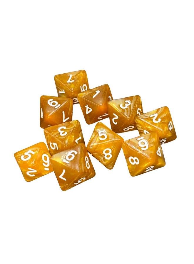 Marsrut 10 Pieces D8 Polyhedral Dice Set - 8 Sided Dice with Numbers | Ideal for Board Games, Classroom Activities, Party Table & Gaming Fun (Color: Light Coffee, Size: 1.6cm/0.63in)  - Image 1