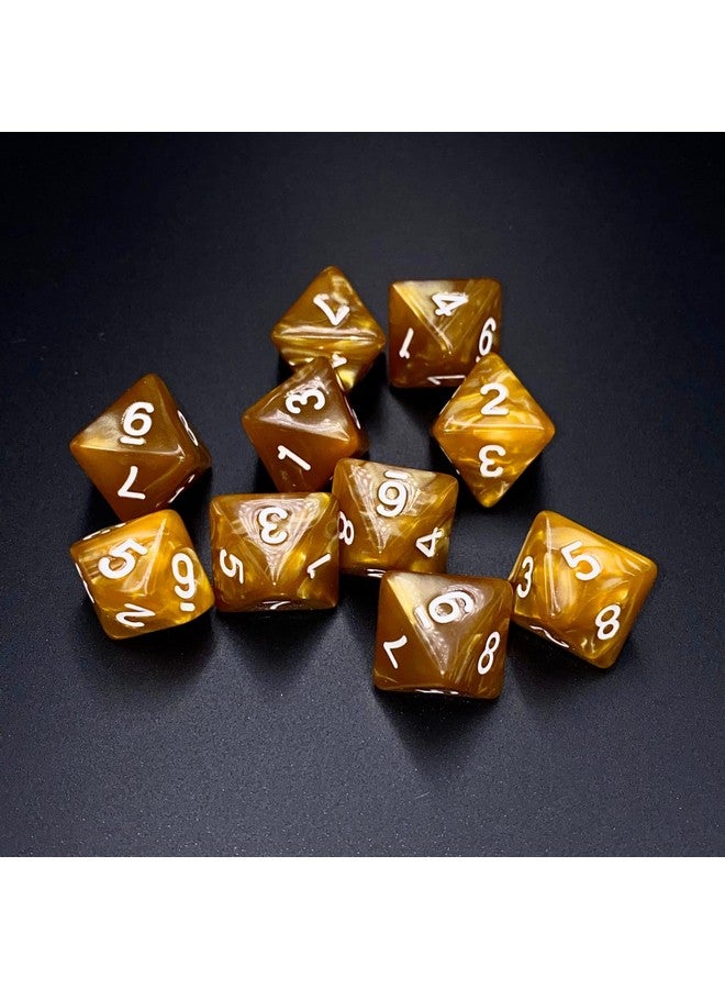 Marsrut 10 Pieces D8 Polyhedral Dice Set - 8 Sided Dice with Numbers | Ideal for Board Games, Classroom Activities, Party Table & Gaming Fun (Color: Light Coffee, Size: 1.6cm/0.63in)  - Image 3