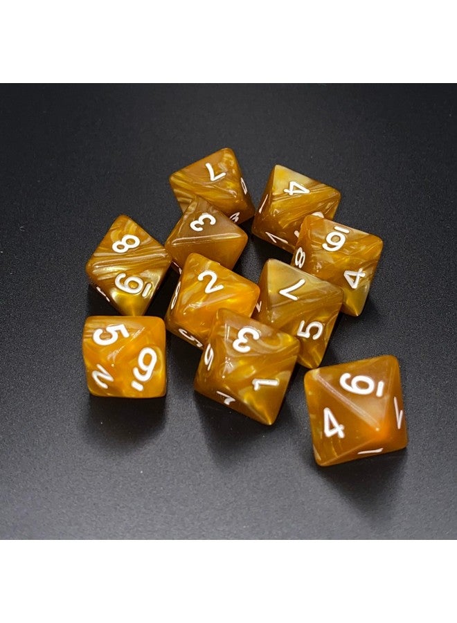 Marsrut 10 Pieces D8 Polyhedral Dice Set - 8 Sided Dice with Numbers | Ideal for Board Games, Classroom Activities, Party Table & Gaming Fun (Color: Light Coffee, Size: 1.6cm/0.63in)  - Image 2
