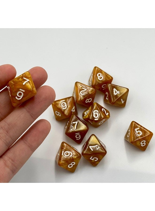 Marsrut 10 Pieces D8 Polyhedral Dice Set - 8 Sided Dice with Numbers | Ideal for Board Games, Classroom Activities, Party Table & Gaming Fun (Color: Light Coffee, Size: 1.6cm/0.63in)  - Image 5
