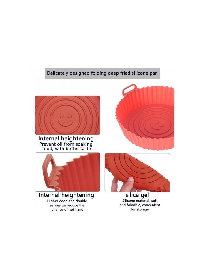 ٤ قطع بطانة سيليكون لقلاية الهواء، غير لاصقة وقابلة لإعادة الاستخدام، مقاومة للحرارة مع مقابض، مناسبة للفرن والمايكروويف والفريزر، ٢٠.٦×٥ سم - Image 3