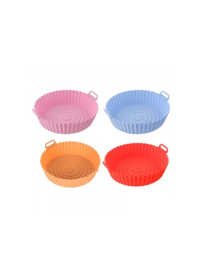 ٤ قطع بطانة سيليكون لقلاية الهواء، غير لاصقة وقابلة لإعادة الاستخدام، مقاومة للحرارة مع مقابض، مناسبة للفرن والمايكروويف والفريزر، ٢٠.٦×٥ سم - Image 1