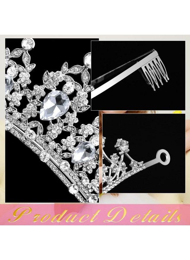 Kigeli 4 Pack Queen Crowns For Women Pageant Crown With Combs Princess Crown For Girls Crystal Rhinestones Tiara Headband Tiara Comb Tiara For Women Comb Birthday Cosplay Wedding（Silver） - Image 5