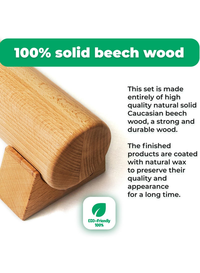 Timbergood Balance Beam Foot Trainer – Solid Beech Wood, Rotating Gymnastics Bar for Foot Massage, Flat Feet Prevention & Body Balance Training - Image 4