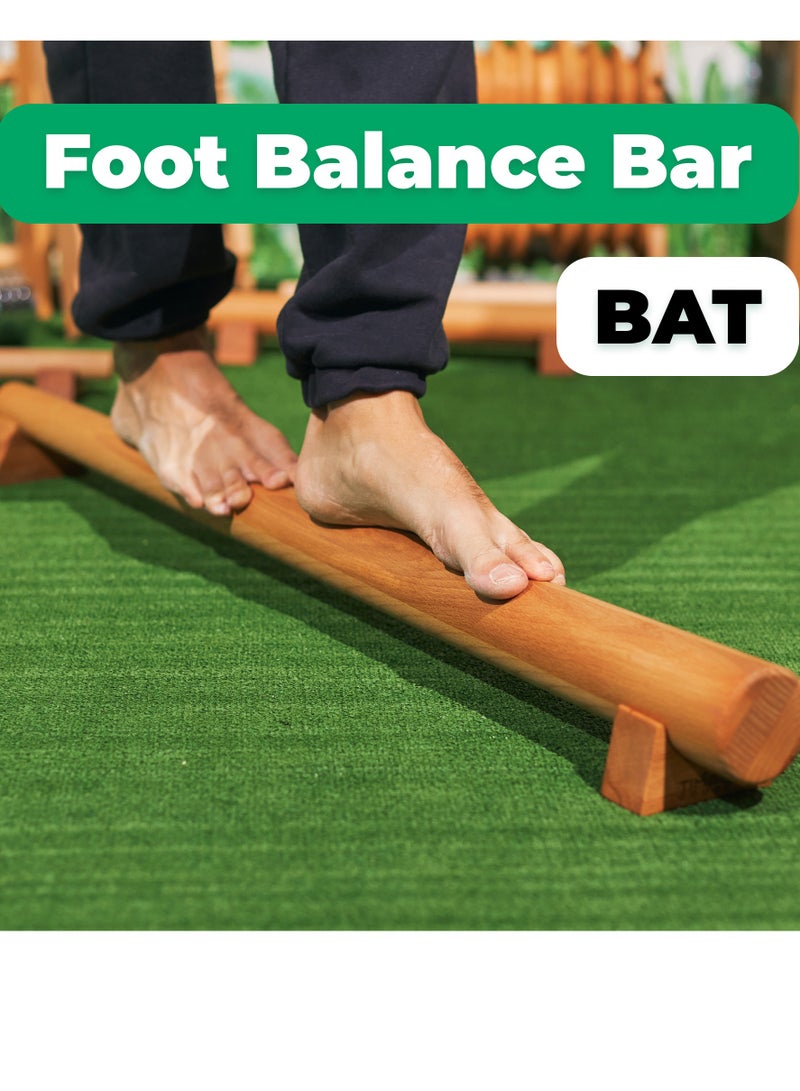 Timbergood Balance Beam Foot Trainer – Solid Beech Wood, Rotating Gymnastics Bar for Foot Massage, Flat Feet Prevention & Body Balance Training - Image 1