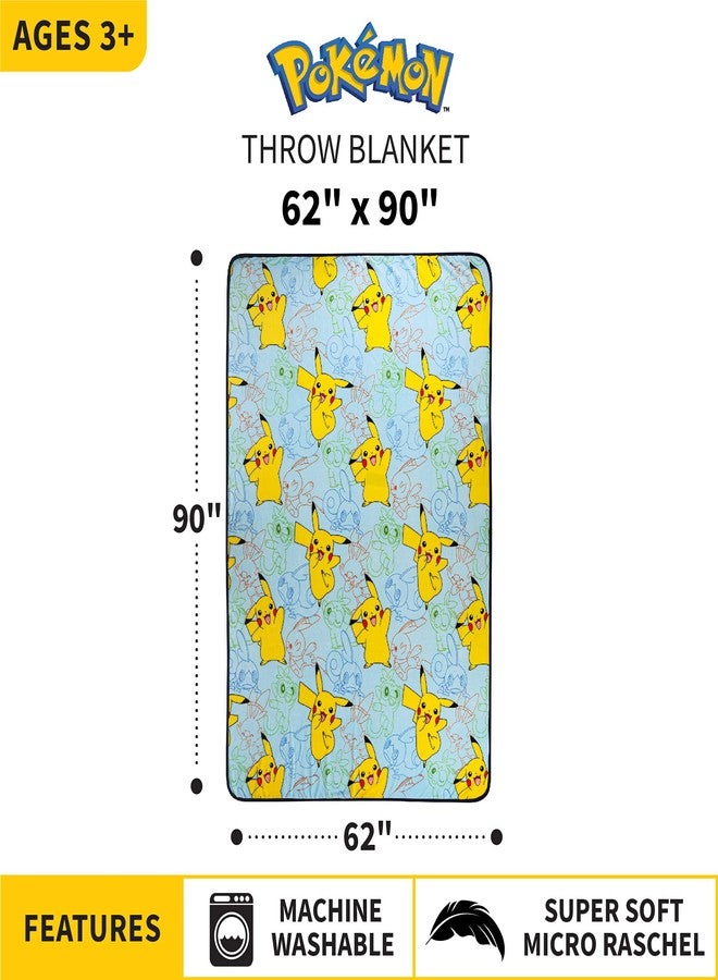 Franco Kids Bedding Super Soft Plush Throw Blanket, 62 in x 90 in, Pokemon - Image 4