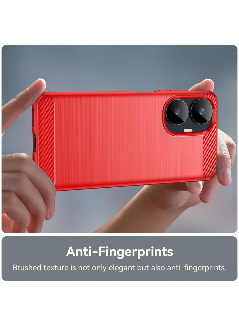 Realme C55 Case Cover Protector Accessories with Soft Durable TPU Anti-Scratch Anti-Fingerprints Heavy Duty Protection Shockproof Defender Back Cover For Realme C55 Red - Image 3
