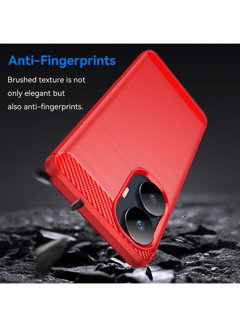 Realme C55 Case Cover Protector Accessories with Soft Durable TPU Anti-Scratch Anti-Fingerprints Heavy Duty Protection Shockproof Defender Back Cover For Realme C55 Red - Image 5
