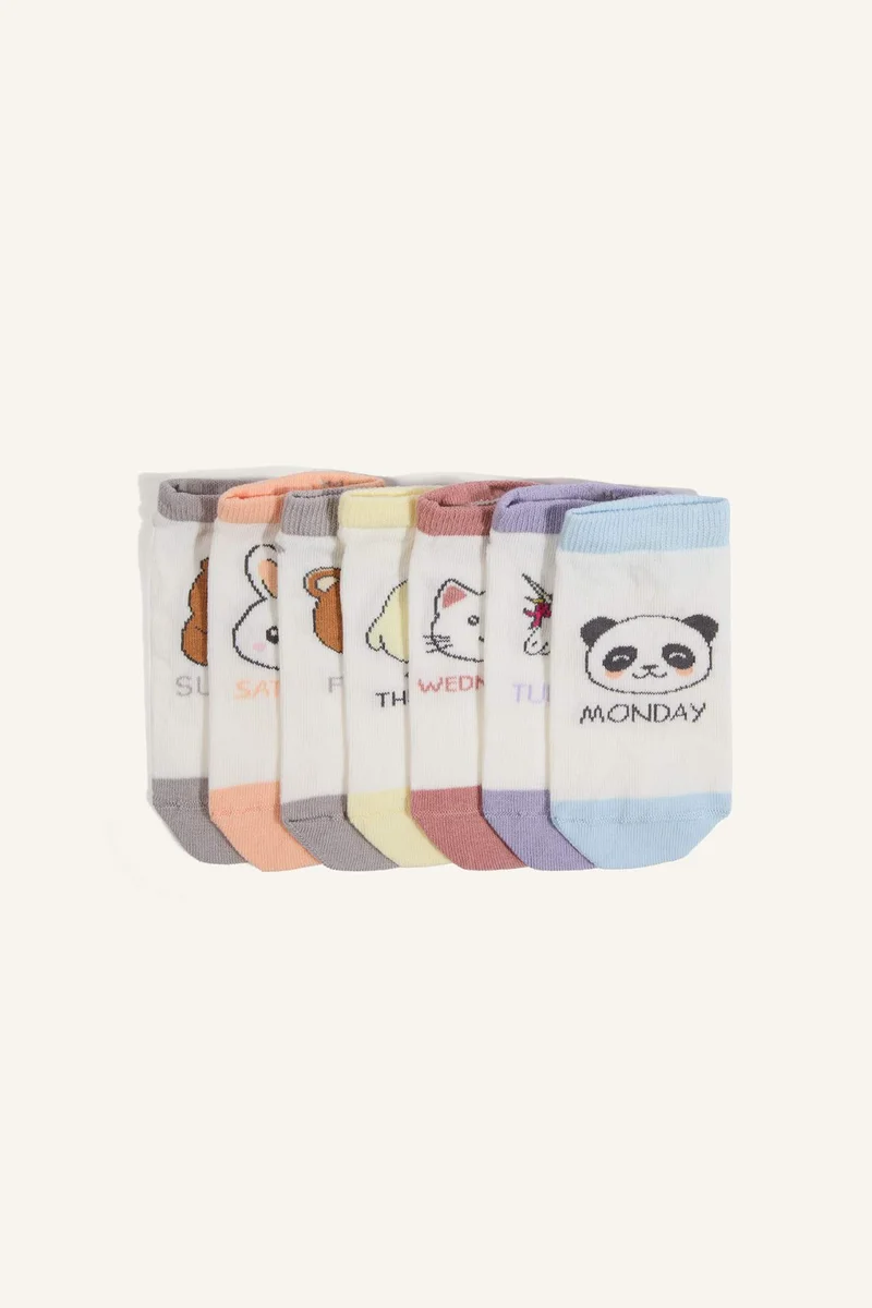 ديفاكتو Girl Animal 7 piece Short Socks