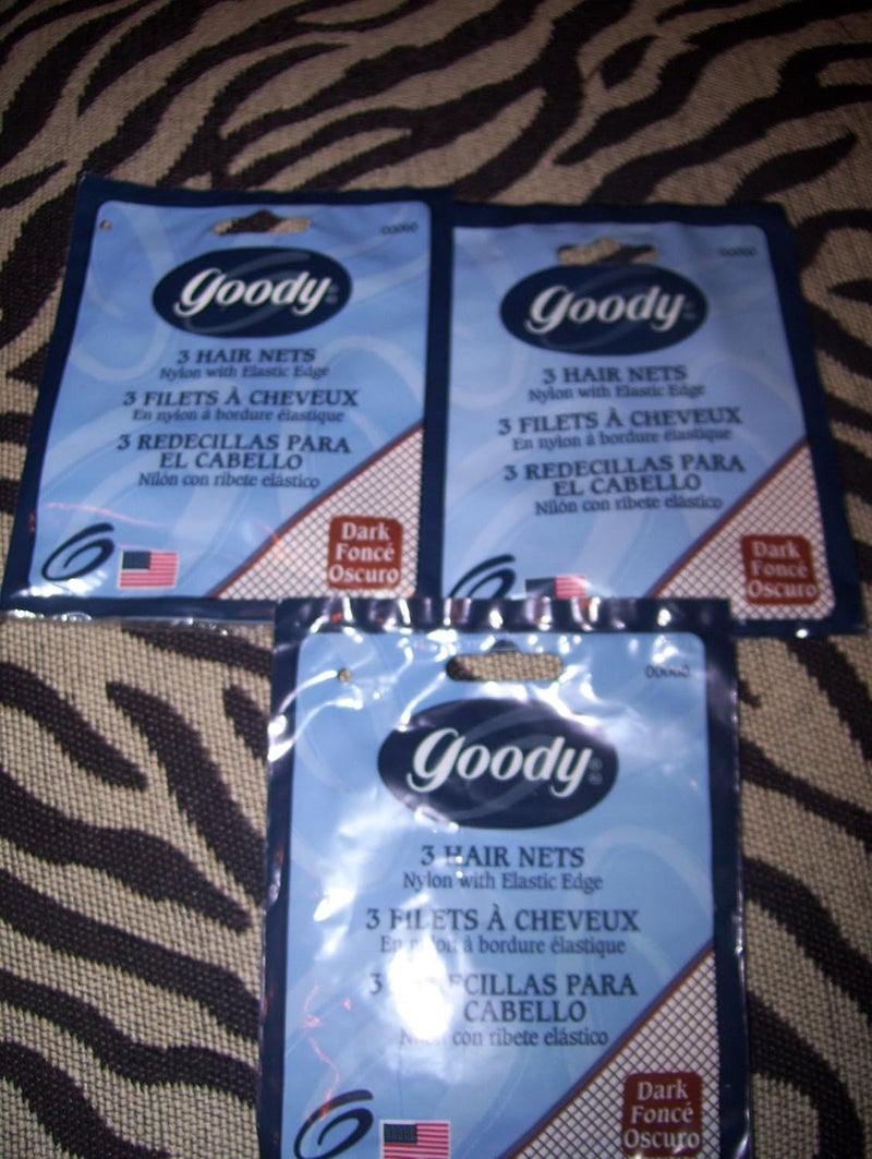 Goody شبكة شعر جودي الأساسية، سوداء، 3 قطع
