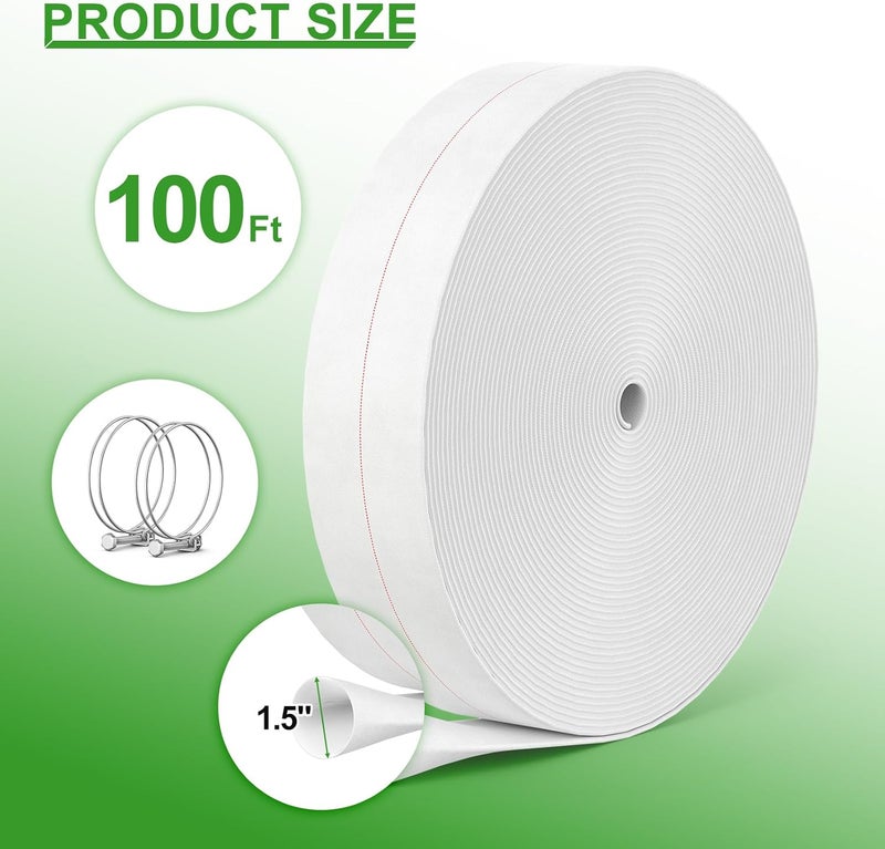 AGHITG Backwash Hose 100 Ft, Fire Hose With Clam, 1-1/2" Pool Discharge Hose for Swimming Pool Drain, Sump Pool Discharge Hose - Image 2